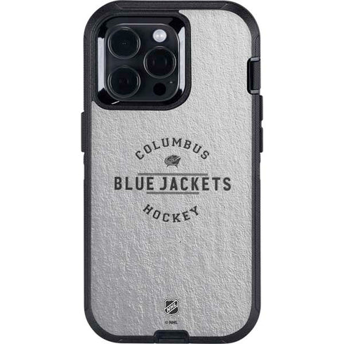 NHL Columbus Blue Jackets Black Text Otterbox Defender iPhone Skin