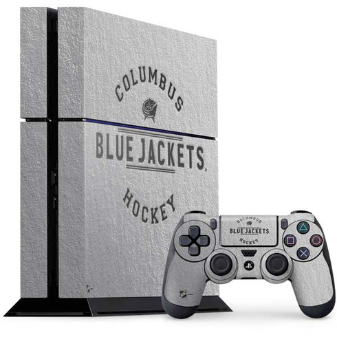 NHL Columbus Blue Jackets Black Text PS4 Console and Controller Bundle Skin