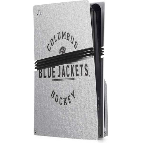 NHL Columbus Blue Jackets Black Text PS5 Pro Disk Console Skin
