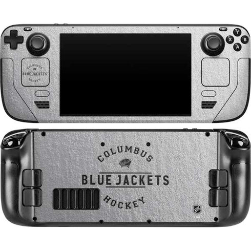 NHL Columbus Blue Jackets Black Text Steam Deck Handheld Gaming Computer OLED Skin