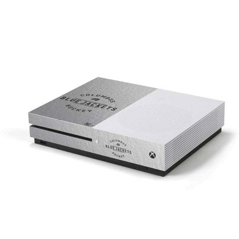 NHL Columbus Blue Jackets Black Text Xbox One S Console Skin