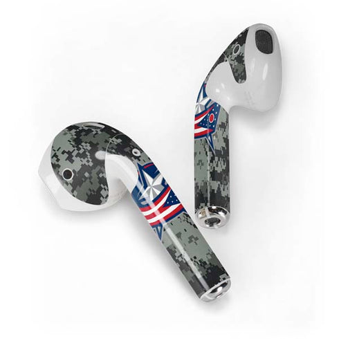 NHL Columbus Blue Jackets Camo Apple AirPods Skin