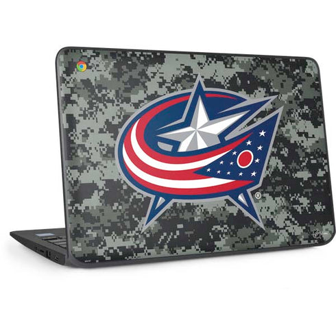 NHL Columbus Blue Jackets Camo HP Chromebook Skin