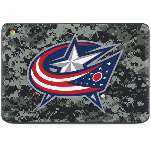 NHL Columbus Blue Jackets Camo HP Chromebook Skin
