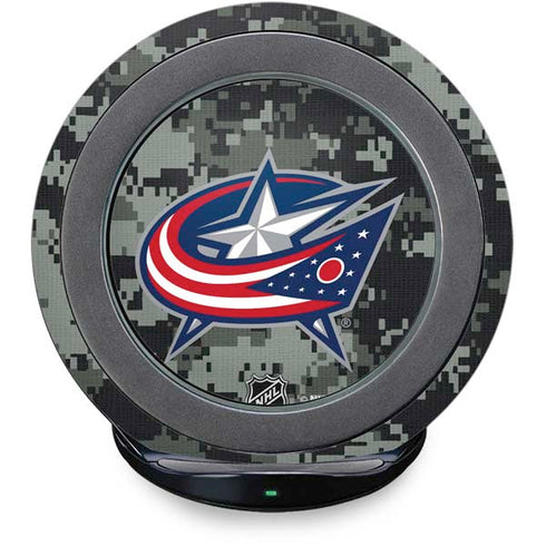NHL Columbus Blue Jackets Camo Fast Charge Wireless Charging Stand Skin