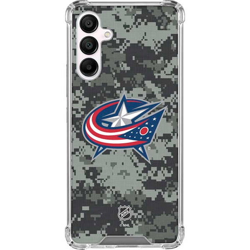 NHL Columbus Blue Jackets Camo Galaxy A16 5G Clear Case