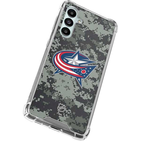 NHL Columbus Blue Jackets Camo Galaxy A16 5G Clear Case