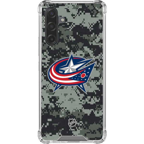NHL Columbus Blue Jackets Camo Galaxy A17 Clear Case
