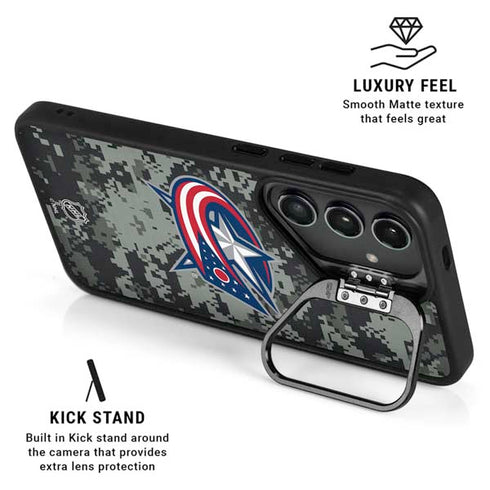 NHL Columbus Blue Jackets Camo Galaxy S24 Kickstand Case