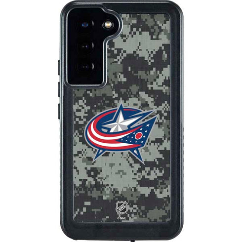 NHL Columbus Blue Jackets Camo Galaxy S24 Plus Waterproof Case