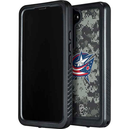 NHL Columbus Blue Jackets Camo Galaxy S24 Plus Waterproof Case