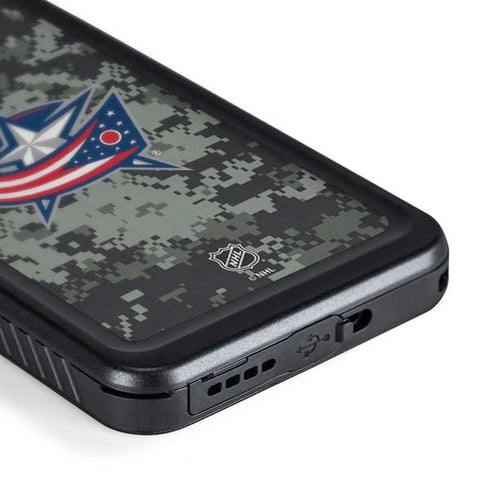 NHL Columbus Blue Jackets Camo Galaxy S24 Plus Waterproof Case