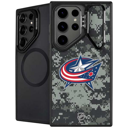 NHL Columbus Blue Jackets Camo Galaxy S24 Ultra Kickstand Case