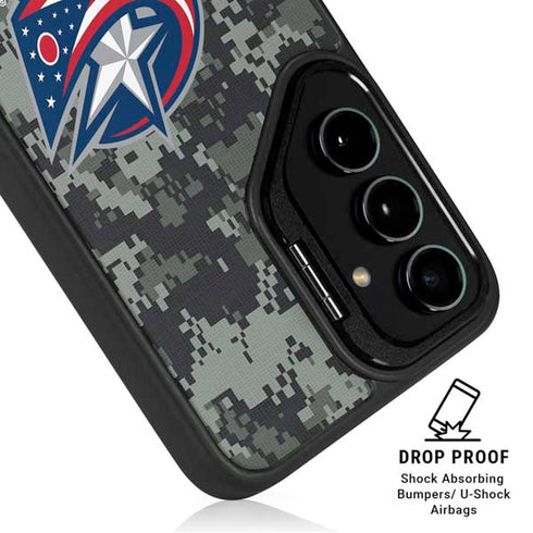 NHL Columbus Blue Jackets Camo Galaxy S24 Ultra Kickstand Case