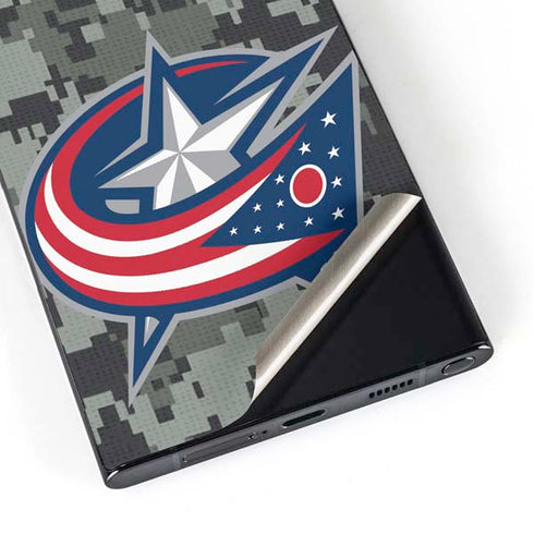NHL Columbus Blue Jackets Camo Galaxy S25 Ultra Skin