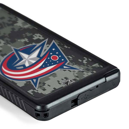 NHL Columbus Blue Jackets Camo Galaxy S24 Ultra Waterproof Case