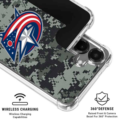 NHL Columbus Blue Jackets Camo Galaxy S26 Clear Case