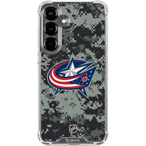 NHL Columbus Blue Jackets Camo Galaxy S26 Plus Clear Case