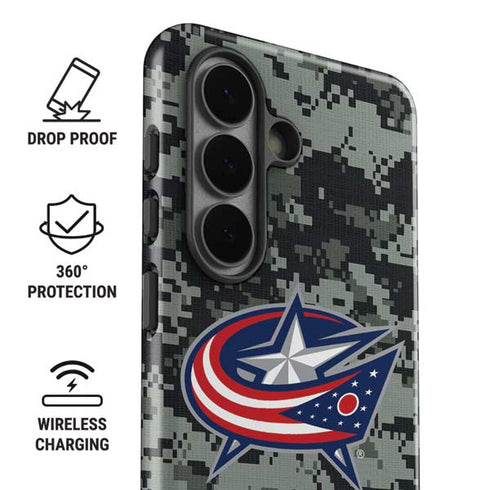 NHL Columbus Blue Jackets Camo Galaxy S26 Plus Impact Case