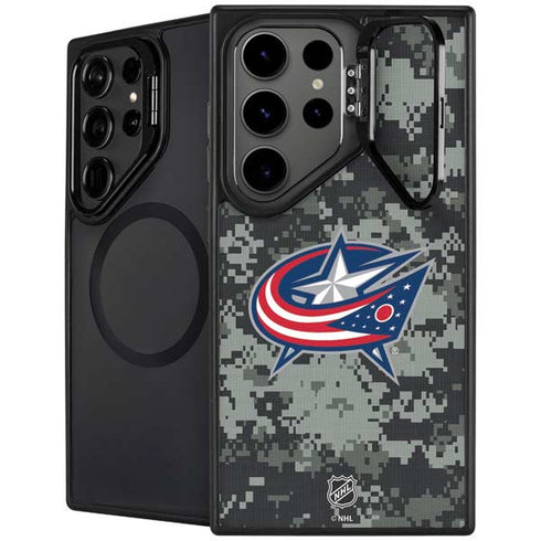 NHL Columbus Blue Jackets Camo Galaxy S26 Ultra Kickstand Case