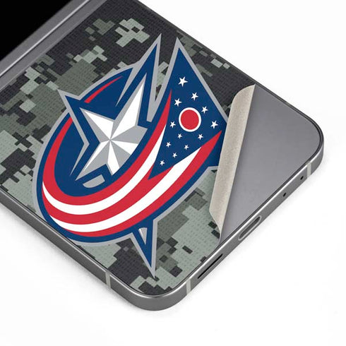 NHL Columbus Blue Jackets Camo Galaxy Z Flip6 Skin
