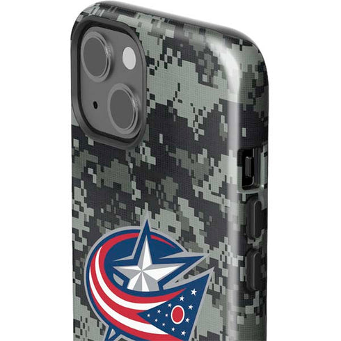 NHL Columbus Blue Jackets Camo iPhone 15 Impact Case