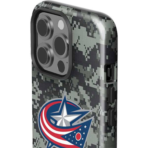 NHL Columbus Blue Jackets Camo iPhone 15 Pro Impact Case