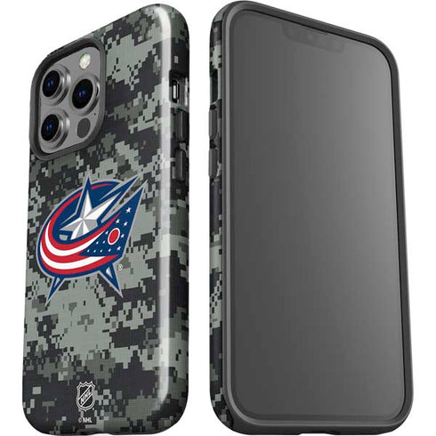 NHL Columbus Blue Jackets Camo iPhone 15 Pro Impact Case