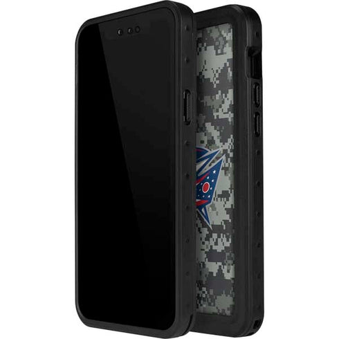 NHL Columbus Blue Jackets Camo iPhone 15 Pro Waterproof Case