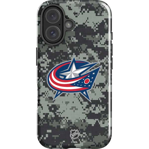 NHL Columbus Blue Jackets Camo iPhone 16 Impact Case
