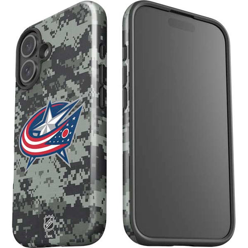 NHL Columbus Blue Jackets Camo iPhone 16 Impact Case