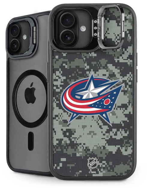 NHL Columbus Blue Jackets Camo iPhone 16 Kickstand Case