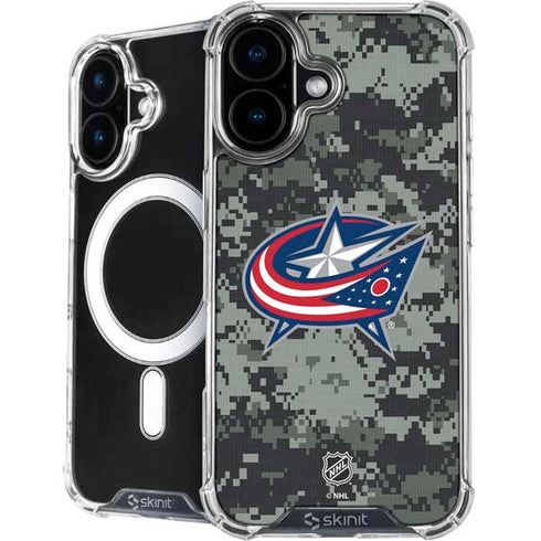 NHL Columbus Blue Jackets Camo iPhone 16 MagSafe Case