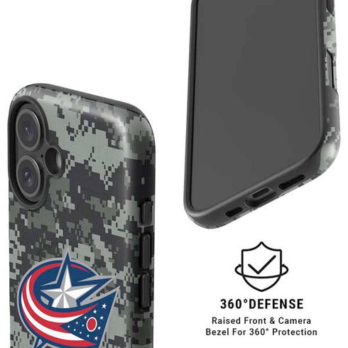 NHL Columbus Blue Jackets Camo iPhone 16 Magsafe Impact Case
