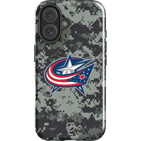 NHL Columbus Blue Jackets Camo iPhone 16 Plus Impact Case