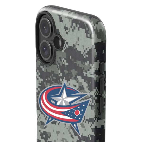 NHL Columbus Blue Jackets Camo iPhone 16 Plus Impact Case