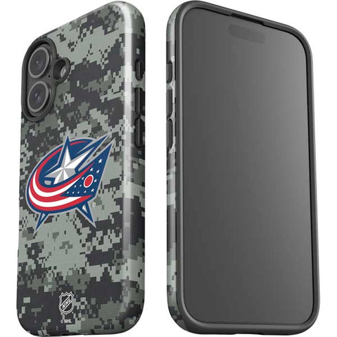 NHL Columbus Blue Jackets Camo iPhone 16 Plus Impact Case
