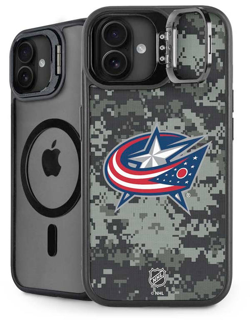 NHL Columbus Blue Jackets Camo iPhone 16 Plus Kickstand Case
