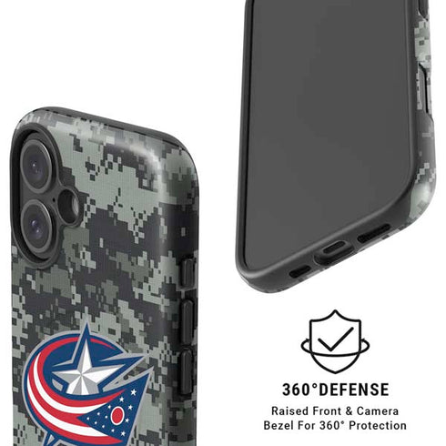NHL Columbus Blue Jackets Camo iPhone 16 Plus Magsafe Impact Case
