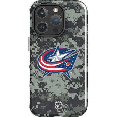 NHL Columbus Blue Jackets Camo iPhone 16 Pro Impact Case