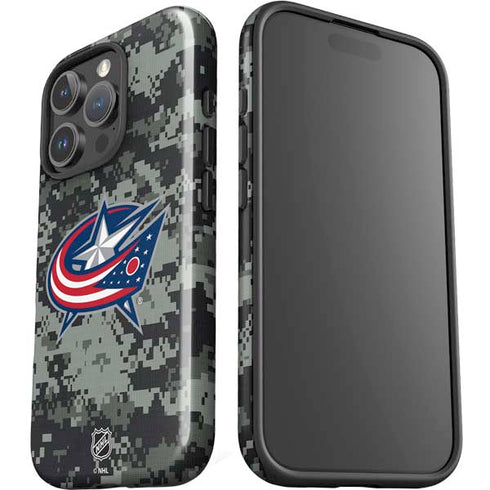 NHL Columbus Blue Jackets Camo iPhone 16 Pro Impact Case