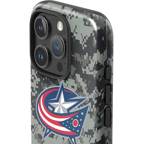 NHL Columbus Blue Jackets Camo iPhone 16 Pro Max Impact Case