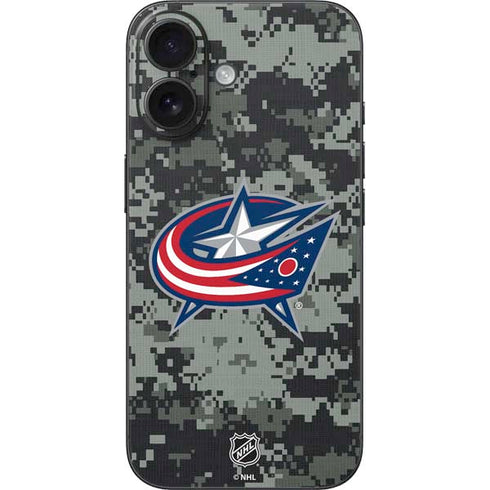 NHL Columbus Blue Jackets Camo iPhone 16 Skin