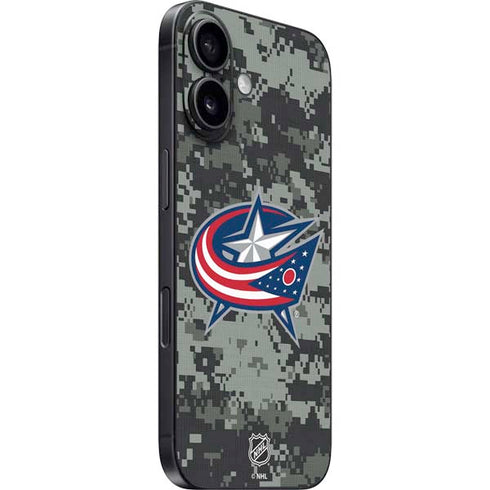 NHL Columbus Blue Jackets Camo iPhone 16 Skin