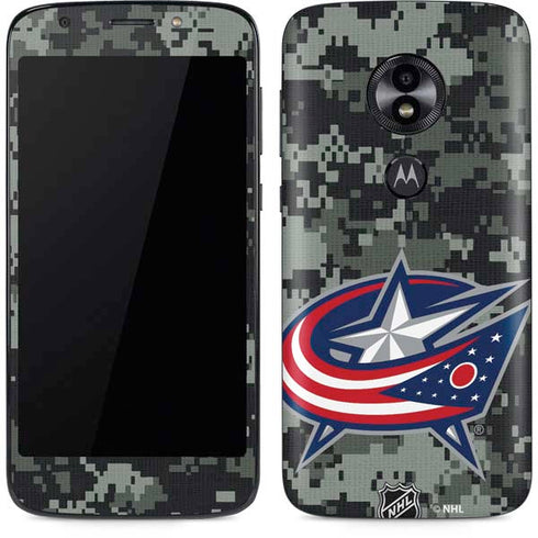 NHL Columbus Blue Jackets Camo Moto E5 Play Skin