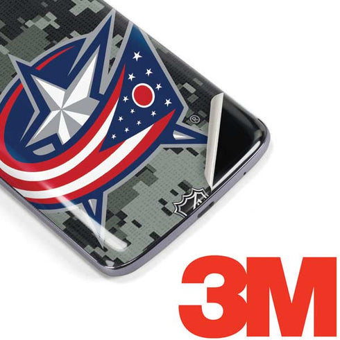 NHL Columbus Blue Jackets Camo Moto E5 Plus Skin
