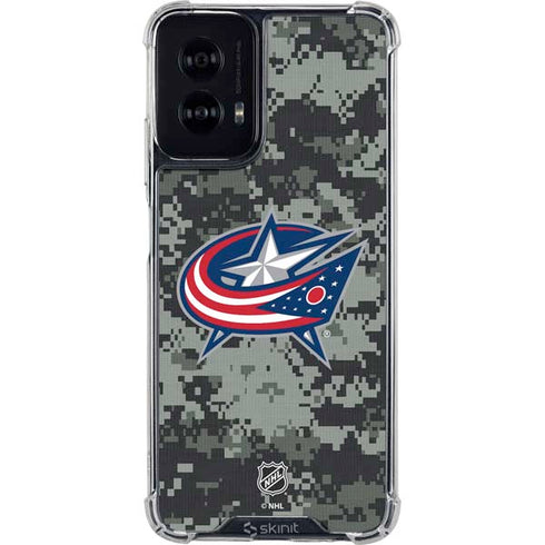 NHL Columbus Blue Jackets Camo Moto G Power 5G (2024) Clear Case