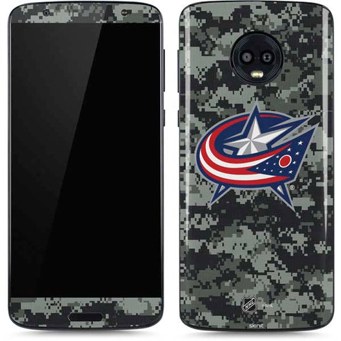NHL Columbus Blue Jackets Camo Moto G6 Skin
