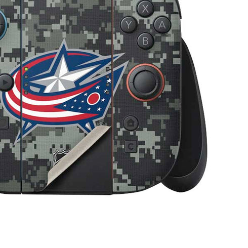 NHL Columbus Blue Jackets Camo Nintendo Switch 2 (2025) Joy-Con Controller Skin