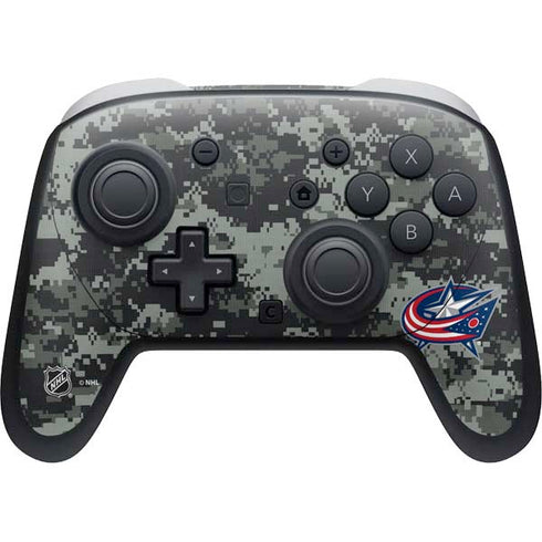 NHL Columbus Blue Jackets Camo Nintendo Switch 2 (2025) Pro Controller Skin
